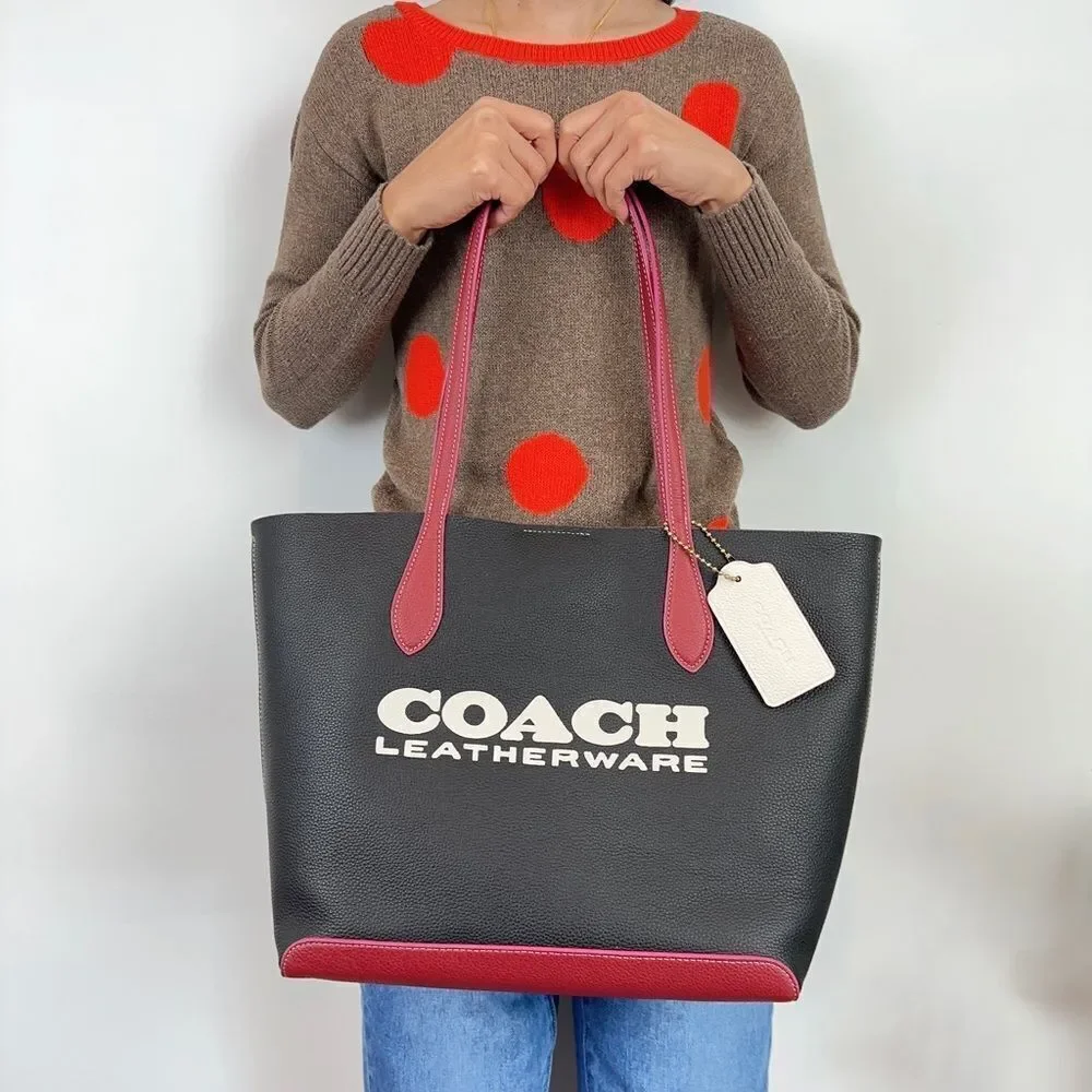 NWT Coach‎ Kia Leather Tote In Colorblock
